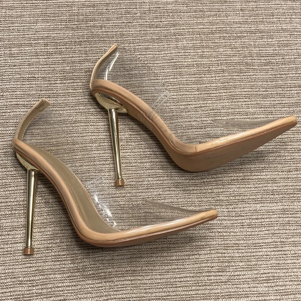 Fashion Nova clear Heels size 6.5 - Picture 3 of 16